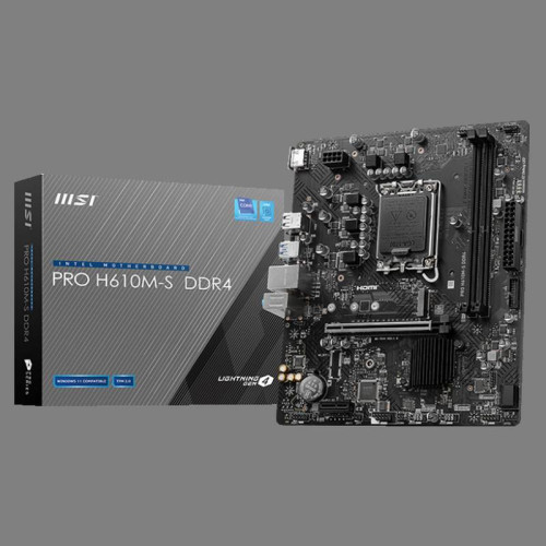 Материнская плата MSI PRO H610M-S DDR4 Soc-1700 Intel H610 2xDDR4 mATX AC`97 8ch(7.1) GbLAN+HDMI