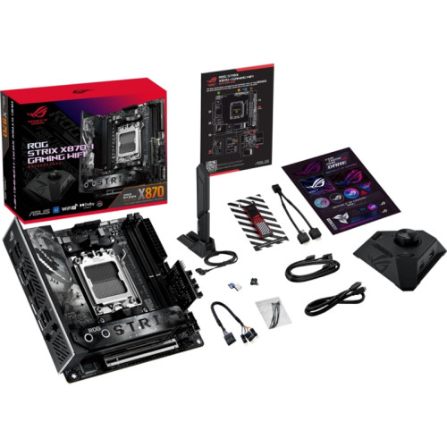 Материнская плата Asus ROG STRIX X870-I GAMING WIFI SocketAM5 AMD X870 2xDDR5 mini-ITX AC`97 8ch(7.1) 2.5Gg RAID+HDMI Материнская плата Asus ROG STRIX X870-I GAMING WIFI SocketAM5 AMD X870 2xDDR5 mini-ITX AC`97 8ch(7.1) 2.5Gg RAID+HDMI