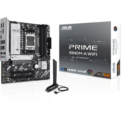 Материнская плата Asus PRIME B840M-A WIFI SocketAM5 AMD B840 4xDDR5 mATX AC`97 8ch(7.1) 2.5Gg RAID+HDMI+DP