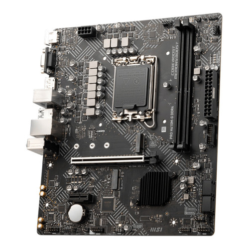 Материнская плата MB MSI INTEL H610 s1700, 2xDDR4(64GB), D-SUB/HDMI 2.1/DP, 1xPCIe 4.0x16, 1xPCIe 3.0, 1xLAN, 4xSATA 6Gb/s, 1xM.2, 1xM.2 E key, 2xUSB 3.2, 4xUSB 2.0, 1xPS/2, mATX Материнская плата MB MSI INTEL H610 s1700, 2xDDR4(64GB), D-SUB/HDMI 2.1/DP, 1xPCIe 4.0x16, 1xPCIe 3.0, 1xLAN, 4xSATA 6Gb/s, 1xM.2, 1xM.2 E key, 2xUSB 3.2, 4xUSB 2.0, 1xPS/2, mATX