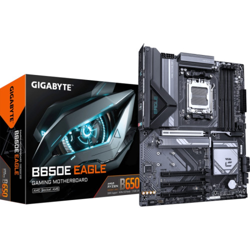 Материнская плата Gigabyte B650E EAGLE Socket AM5 AMD B650 4xDDR5 ATX AC`97 8ch(7.1) 2.5Gg RAID+HDMI+DP Материнская плата Gigabyte B650E EAGLE Socket AM5 AMD B650 4xDDR5 ATX AC`97 8ch(7.1) 2.5Gg RAID+HDMI+DP