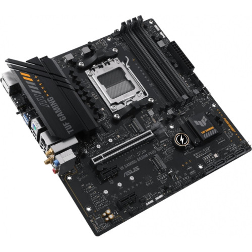 Материнская плата ASUS TUF GAMING A620M-PLUS WIFI SocketAM5 AMD A620 4xDDR5 mATX AC`97 8ch(7.1) 2.5Gg RAID+HDMI+DP [TUF GAMING A620M-PLUS WIFI]