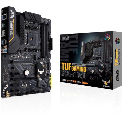 Материнская плата ASUS TUF GAMING B450-PLUS II Soc-AM4 AMD B450 4xDDR4 ATX AC`97 8ch(7.1) GbLAN RAID+HDMI+DP [TUF GAMING B450-PLUS II]