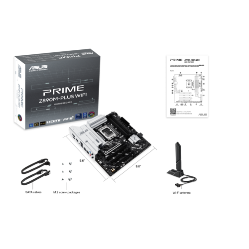 Материнская плата Asus PRIME Z890M-PLUS WIFI Soc-1851 Intel Z890 4xDDR5 mATX AC`97 8ch(7.1) 2.5Gg RAID+HDMI+DP