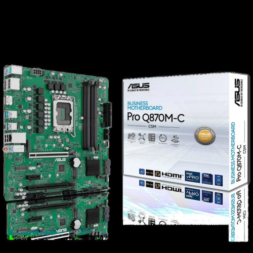 Материнская плата ASUS PRO Q870M-C-CSM LGA1851 mATX 4хDDR5 2хPCIEx16 PCIEx1 2xM.2 USB-C DP HDMI GLAN