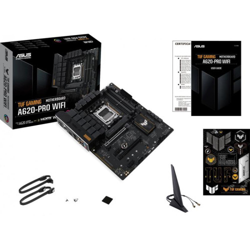 Материнская плата ASUS TUF GAMING A620-PRO WIFI SocketAM5 AMD A620 4xDDR5 ATX AC`97 8ch(7.1) 2.5Gg RAID+HDMI+DP [TUF GAMING A620-PRO WIFI]