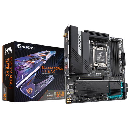 Материнская плата MB GIGABYTE AMD B650 sAM5, 4xDDR5(192GB), HDMI 2.1/DP, 2xPCIe 4.0x16, 1xLAN (2.5GbE), Wi-Fi, BT, 4xSATA 6Gb/s, 2xM.2, 1xUSB-C, 7xUSB 3.2, 4xUSB 2.0, mATX