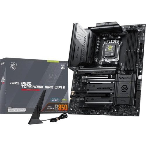 Материнская плата MSI MAG B850 TOMAHAWK MAX WIFI II Socket AM5 AMD B850 4xDDR5 ATX AC`97 8ch(7.1) 5Gigabit RAID+HDMI Материнская плата MSI MAG B850 TOMAHAWK MAX WIFI II Socket AM5 AMD B850 4xDDR5 ATX AC`97 8ch(7.1) 5Gigabit RAID+HDMI