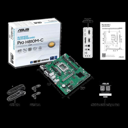 Материнская плата ASUS PRO H810M-C-CSM LGA1851 mATX 2xDDR5 PCIEx16 2xPCIEx1 2xM.2 USB-C DP HDMI DVI VGA GLAN