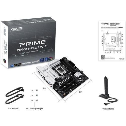 Материнская плата Asus PRIME Z890M-PLUS WIFI Soc-1851 Intel Z890 4xDDR5 mATX AC`97 8ch(7.1) 2.5Gg RAID+HDMI+DP