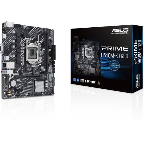Материнская плата ASUS PRIME H510M-K R2.0 Soc-1200 Intel H470 2xDDR4 mATX AC`97 8ch(7.1) GbLAN+VGA+HDMI [PRIME H510M-K R2.0]