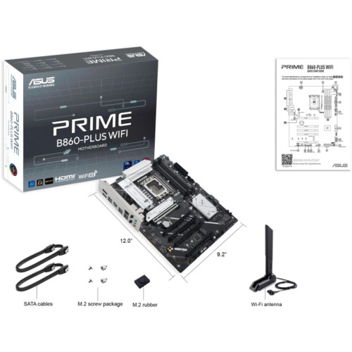 Материнская плата Asus PRIME B860-PLUS WIFI Soc-1851 Intel B860 4xDDR5 ATX AC`97 8ch(7.1) 2.5Gg RAID+HDMI+DP