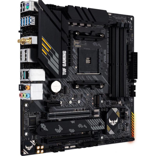 Материнская плата ASUS TUF GAMING B550M-PLUS WIFI II Soc-AM4 AMD B550 4xDDR4 mATX AC`97 8ch(7.1) 2.5Gg RAID+HDMI+DP [TUF GAMING B550M-PLUS WIFI II]