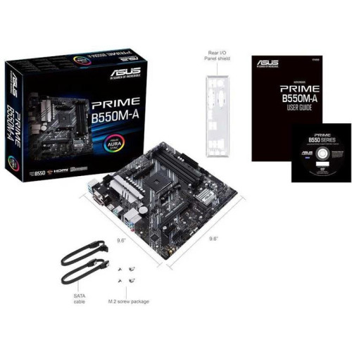 Материнская плата ASUS PRIME B550M-A Soc-AM4 AMD B550 4xDDR4 mATX AC`97 8ch(7.1) GbLAN RAID+VGA+DVI+HDMI [PRIME B550M-A]