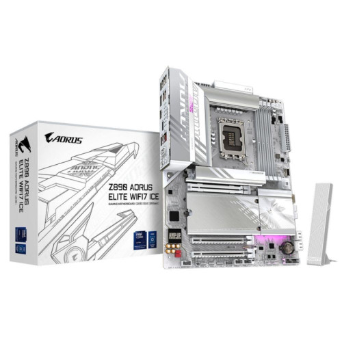 Материнская плата Gigabyte Z890 AORUS ELITE WIFI7 ICE Soc-1851 Intel Z890 4xDDR5 ATX AC`97 8ch(7.1) 2.5Gg RAID+DP