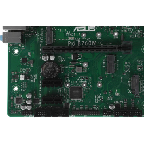 Материнская плата ASUS PRO B760M-C-CSM Soc-1700 Intel B760 4xDDR5 mATX AC`97 8ch(7.1) GbLAN RAID+VGA+HDMI+DP [PRO B760M-C-CSM]