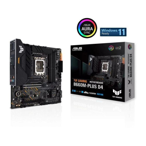 Материнская плата Asus TUF GAMING B660M-PLUS D4 Soc-1700 Intel B660 4xDDR4 mATX AC`97 8ch(7.1) 2.5Gg RAID+HDMI+DP