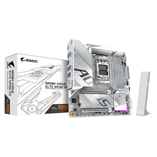 Материнская плата Gigabyte B850M A ELT WF6E ICE SocketAM5 AMD B850 4xDDR5 mATX AC`97 8ch(7.1) 2.5Gg RAID+HDMI [B850M A ELT WF6E ICE]