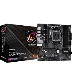Материнская плата ASRock B650M PG LIGHNING, Socket AM5, AMD B650, 4xDDR5-5200, HDMI+DP, 2xPCI-Ex16, 4xSATA3(RAID 0/1/10), 3xM.2, 8 Ch Audio, 1x2.5GLan, (4+4)xUSB2.0, (3+4)xUSB3.2, (1+1)xUSB3.2 Type-C™, mATX, RTL