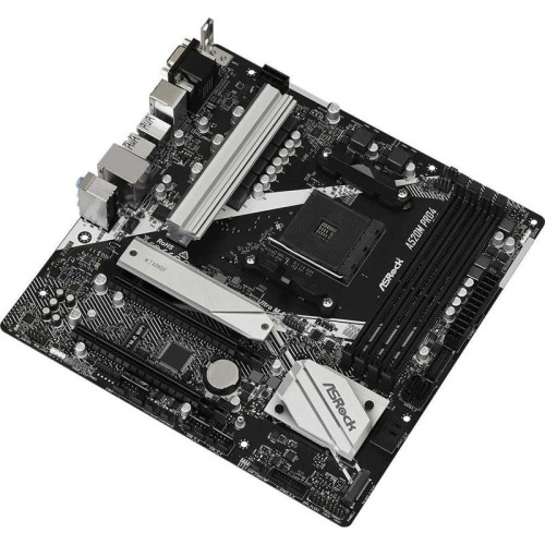 Материнская плата Asrock A520M PRO4 Soc-AM4 AMD A520 4xDDR4 mATX AC`97 8ch(7.1) GbLAN RAID+VGA+HDMI+DP [A520M PRO4]