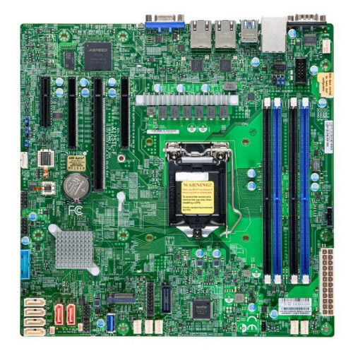Материнская плата SuperMicro MBD-X12STL-F-B Intel Xeon E-2300 Processor, 10th Generation Intel Pentium Processor, Single Socket LGA-1200 (Socket H5) supported,CPU supports Up to 95W TDP,Intel C252,Up to 128GB Unbuffered ECC UDIMM,DDR4-3200MHz, in 4 D