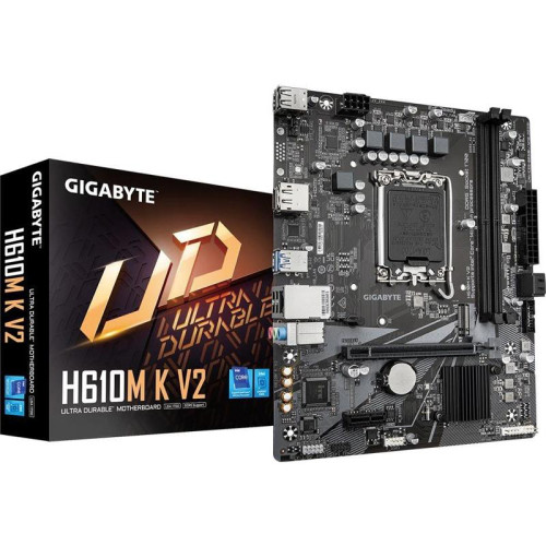 Материнская плата Gigabyte H610M K V2 Soc-1700 Intel H610 2xDDR5 mATX AC`97 8ch(7.1) GbLAN+HDMI+DP