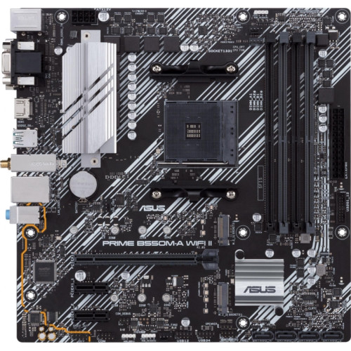 Материнская плата ASUS PRIME B550M-A WIFI II Soc-AM4 AMD B550 4xDDR4 mATX AC`97 8ch(7.1) GbLAN RAID+VGA+DVI+HDMI [PRIME B550M-A WIFI II]