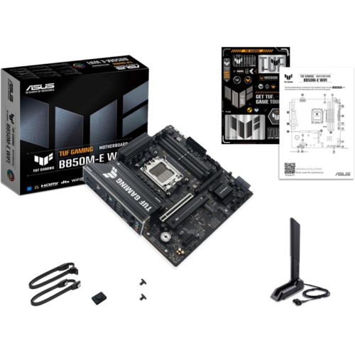 Материнская плата Asus TUF GAMING B850M-E WIFI SocketAM5 AMD B850 4xDDR5 mATX AC`97 8ch(7.1) 2.5Gg RAID+HDMI+DP