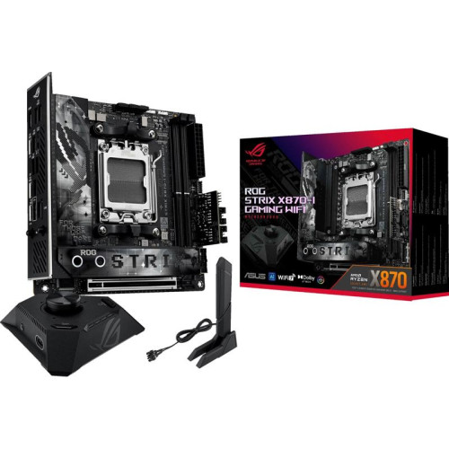 Материнская плата Asus ROG STRIX X870-I GAMING WIFI SocketAM5 AMD X870 2xDDR5 mini-ITX AC`97 8ch(7.1) 2.5Gg RAID+HDMI