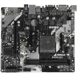 Материнская плата Asrock B450M-HDV R4.0 Soc-AM4 AMD B450 2xDDR4 mATX AC`97 8ch(7.1) GbLAN RAID+VGA+DVI+HDMI [B450M-HDV R4.0]