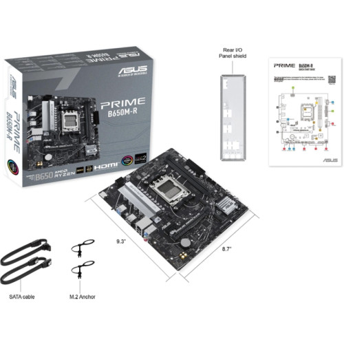 Материнская плата Asus PRIME B650M-R SocketAM5 AMD B650 2xDDR5 mATX AC`97 8ch(7.1) 2.5Gg RAID+HDMI