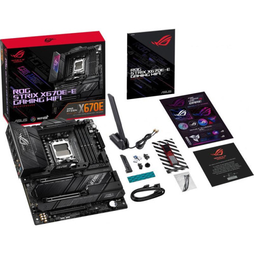 Материнская плата ASUS ROG STRIX X670E-E GAMING WIFI SocketAM5 AMD X670 4xDDR5 ATX AC`97 8ch(7.1) 2.5Gg RAID+HDMI+DP [ROG STRIX X670E-E GAMING WIFI]