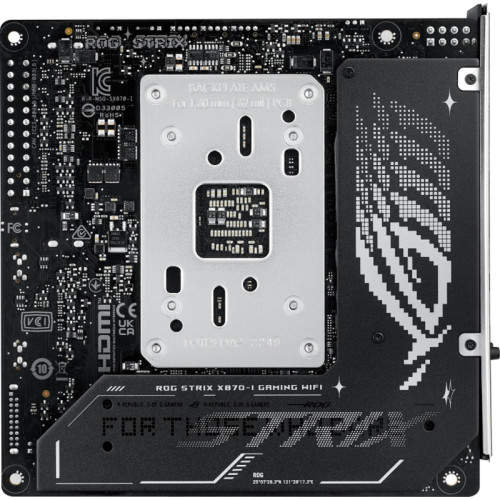 Материнская плата Asus ROG STRIX X870-I GAMING WIFI SocketAM5 AMD X870 2xDDR5 mini-ITX AC`97 8ch(7.1) 2.5Gg RAID+HDMI Материнская плата Asus ROG STRIX X870-I GAMING WIFI SocketAM5 AMD X870 2xDDR5 mini-ITX AC`97 8ch(7.1) 2.5Gg RAID+HDMI