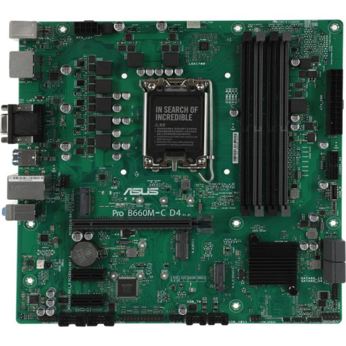 Материнская плата Asus PRO B660M-C D4-CSM Soc-1700 Intel B660 4xDDR4 mATX AC`97 8ch(7.1) GbLAN RAID+VGA+HDMI+DP