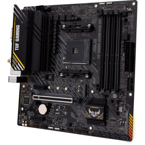 Материнская плата ASUS TUF GAMING A520M-PLUS WIFI Soc-AM4 AMD A520 4xDDR4 mATX AC`97 8ch(7.1) 2xGgE RAID+VGA+HDMI+DP [TUF GAMING A520M-PLUS WIFI]