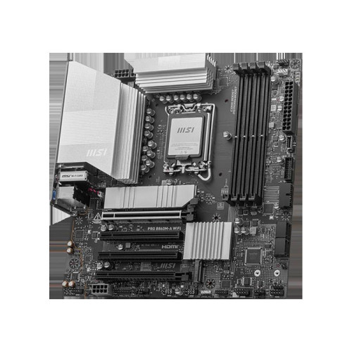 Материнская плата MSI PRO B860M-A WIFI Soc-1851 Intel B860 4xDDR5 mATX AC`97 8ch(7.1) 5Gigabit RAID+HDMI+DP