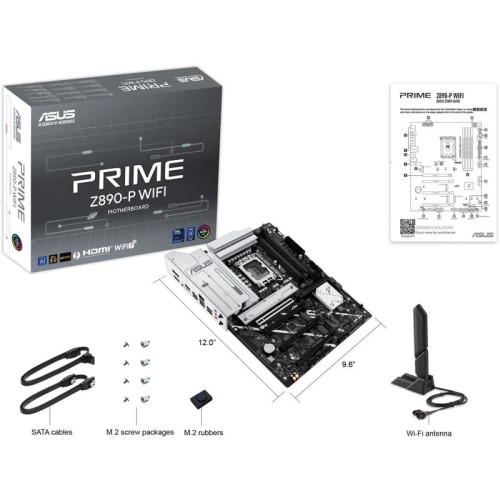 Материнская плата Asus PRIME Z890-P WIFI Soc-1851 Intel Z890 4xDDR5 ATX AC`97 8ch(7.1) 2.5Gg RAID+HDMI+DP