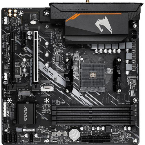 Материнская плата Gigabyte B550M AORUS ELITE AX Soc-AM4 AMD B550 4xDDR4 mATX AC`97 8ch(7.1) GbLAN RAID+DVI+HDMI [B550M AORUS ELITE AX]
