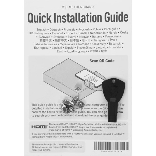 Материнская плата MSI PRO B860M-A WIFI Soc-1851 Intel B860 4xDDR5 mATX AC`97 8ch(7.1) 5Gigabit RAID+HDMI+DP