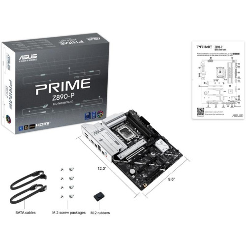 Материнская плата Asus PRIME Z890-P Soc-1851 Intel Z890 4xDDR5 ATX AC`97 8ch(7.1) 2.5Gg RAID+HDMI+DP