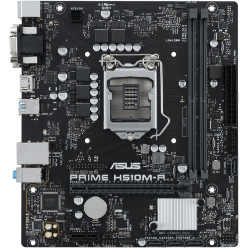 Материнская плата Asus PRIME H510M-R-SI Soc-1200 Intel H510 2xDDR4 mATX AC`97 8ch(7.1) GbLAN+VGA+DVI+HDMI White Box