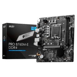 Материнская плата MB MSI INTEL B760 s1700, 2xDDR4(64GB), D-SUB/HDMI 1.4, 1xPCIe 4.0x16, 1xPCIe 3.0, 1xLAN, 4xSATA 6Gb/s, 1xM.2, 2xUSB 3.2, 4xUSB 2.0, 1xPS/2, mATX
