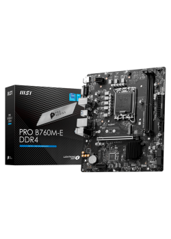 Материнская плата MB MSI INTEL B760 s1700, 2xDDR4(64GB), D-SUB/HDMI 1.4, 1xPCIe 4.0x16, 1xPCIe 3.0, 1xLAN, 4xSATA 6Gb/s, 1xM.2, 2xUSB 3.2, 4xUSB 2.0, 1xPS/2, mATX