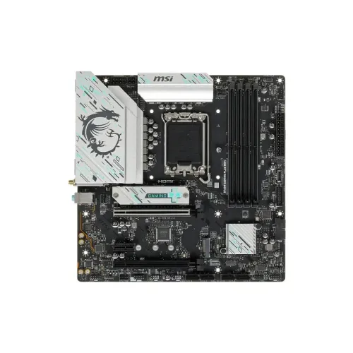 Материнская плата MB MSI INTEL B760 s1700, 4xDDR5(256GB), 2xHDMI 2.1/2xDP, 2xPCIe 4.0x16, 1xPCIe 3.0, 1xLAN (2.5GbE), Wi-Fi, BT, 4xSATA 6Gb/s, 2xM.2, 4xUSB 3.2, 2xUSB 2.0, 1xPS/2, mATX