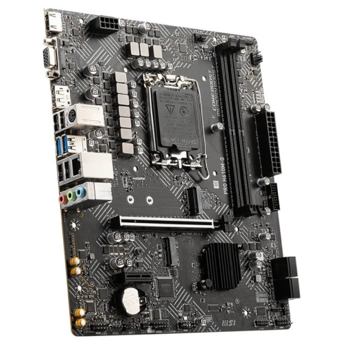 Материнская плата MB MSI INTEL H610 s1700, 2xDDR5(96GB), D-SUB/HDMI 2.1/DP, 1xPCIe 4.0x16, 1xPCIe 3.0, 1xLAN, 4xSATA 6Gb/s, 1xM.2, 1xM.2 E key, 2xUSB 3.2, 4xUSB 2.0, 1xPS/2, mATX