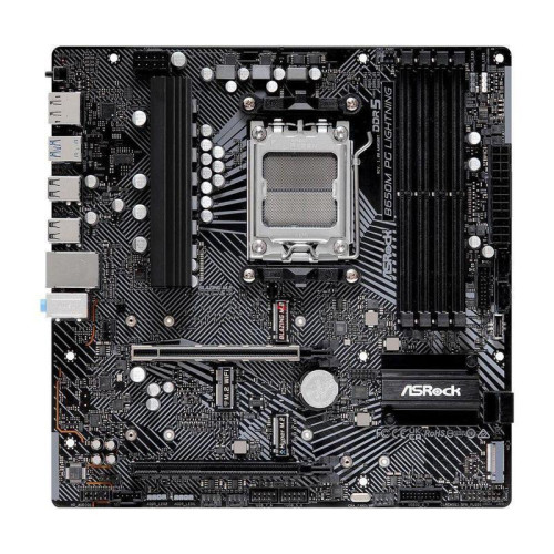 Материнская плата ASRock B650M PG LIGHNING, Socket AM5, AMD B650, 4xDDR5-5200, HDMI+DP, 2xPCI-Ex16, 4xSATA3(RAID 0/1/10), 3xM.2, 8 Ch Audio, 1x2.5GLan, (4+4)xUSB2.0, (3+4)xUSB3.2, (1+1)xUSB3.2 Type-C™, mATX, RTL