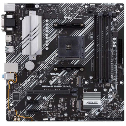 Материнская плата ASUS PRIME B550M-A Soc-AM4 AMD B550 4xDDR4 mATX AC`97 8ch(7.1) GbLAN RAID+VGA+DVI+HDMI [PRIME B550M-A]