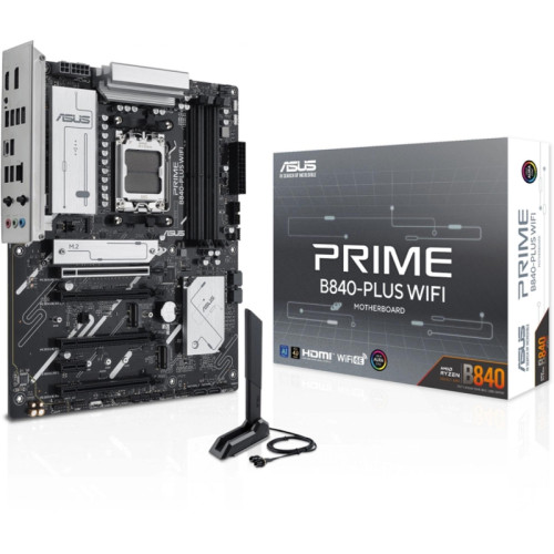 Материнская плата Asus PRIME B840-PLUS WIFI SocketAM5 AMD B840 4xDDR5 ATX AC`97 8ch(7.1) 2.5Gg RAID+HDMI+DP