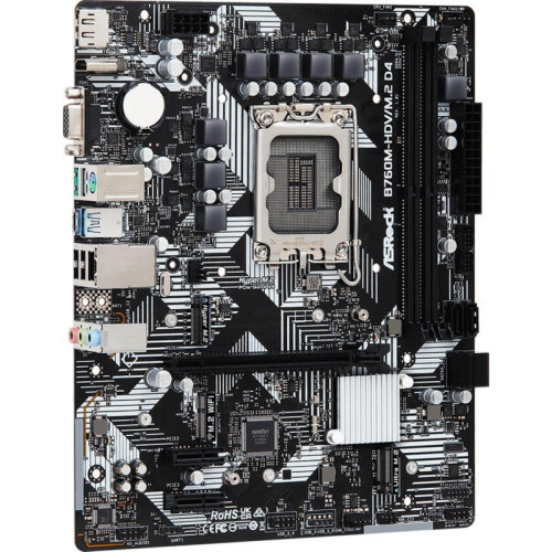 Материнская плата Asrock B760M-HDV/M.2 D4 Soc-1700 Intel B760 2xDDR4 mATX AC`97 8ch(7.1) GbLAN RAID+VGA+HDMI+DP [B760M-HDV/M.2 D4]