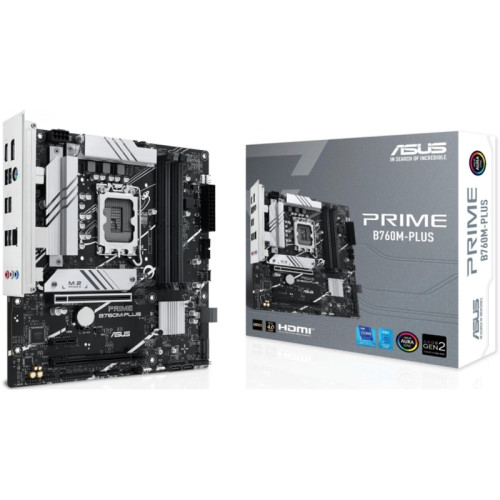 Материнская плата ASUS PRIME B760M-PLUS Soc-1700 Intel B760 4xDDR5 mATX AC`97 8ch(7.1) 2.5Gg RAID+HDMI+DP [PRIME B760M-PLUS]